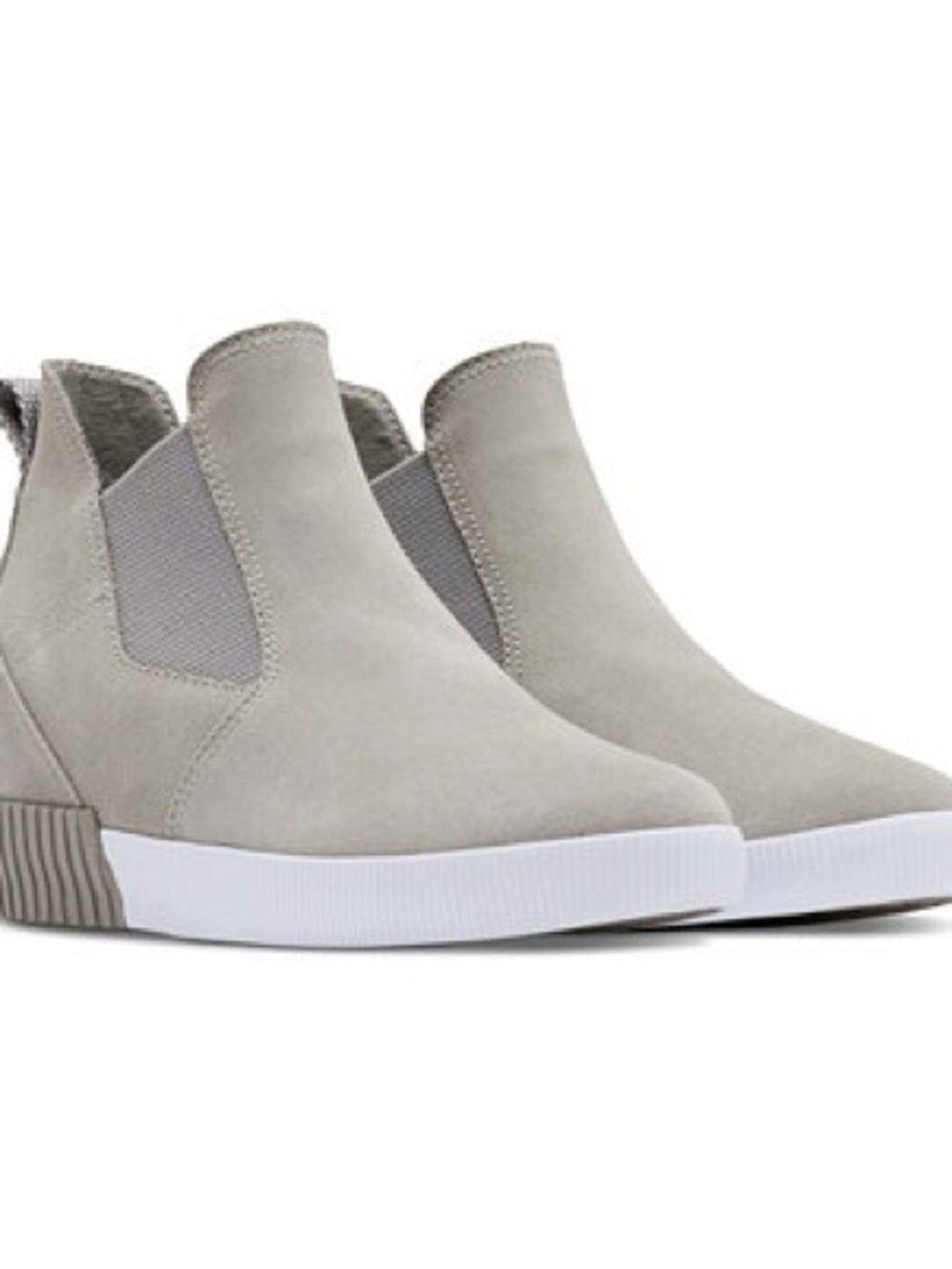 Sorel Women's Out 'N About Slip-On Wedge boots in Chrome Grey